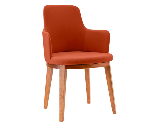 Cadeira de Madeira com Braço Mary - Terracota, Laranja | WestwingNow