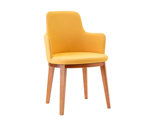 Cadeira de Madeira com Braço Mary - Mostarda, Amarelo | WestwingNow