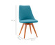 Cadeira em Madeira e Tecido Ella - Azul Turquesa, Azul | WestwingNow