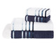 Jogo de Toalhas Lumina 500 g/m² - Branco e Azul, Azul Marinho | WestwingNow