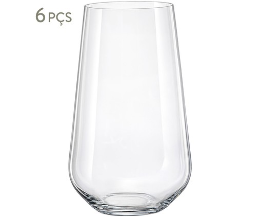 Jogo de Copos Long Drink em Cristal Alya - Transparente, Transparente | WestwingNow