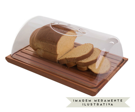 Porta-Pão em Madeira Amélie - Transparente e Natural | WestwingNow