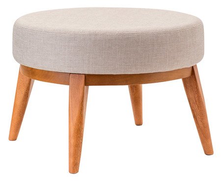 Puff de Madeira Valentina - Prata