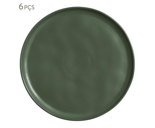 Jogo de Pratos Rasos Bio Stoneware Leaf Verde, Verde | WestwingNow