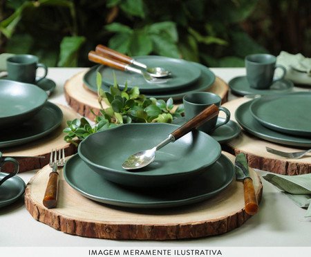 Jogo de Pratos Raso Bio Leaf Verde | Westwing