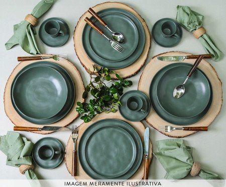 Jogo de Pratos Raso Bio Leaf Verde | Westwing
