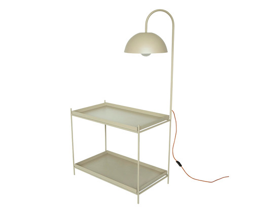 Mesa Lateral com Luminária Bivolt Wire - Taupe, Taupe | WestwingNow