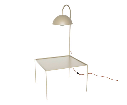 Mesa Lateral com Luminária Bivolt Wire - Taupe, Taupe | WestwingNow