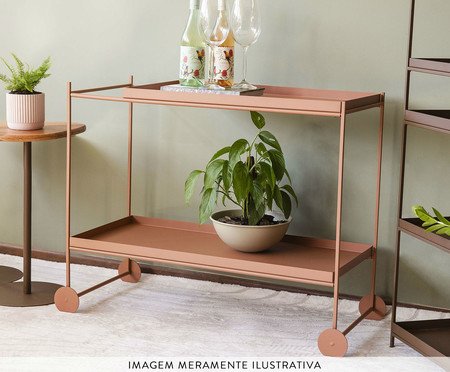 Carrinho Organizador Wire - Terracota | Westwing