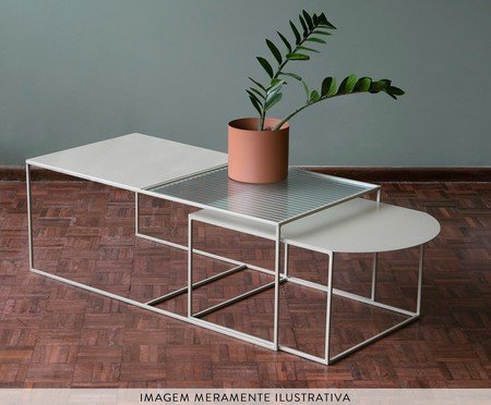 Conjunto de Mesas de Centro Oslo - Taupe | Westwing