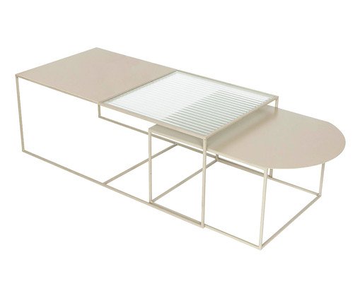 Conjunto de Mesas de Centro Oslo - Taupe, Taupe | WestwingNow