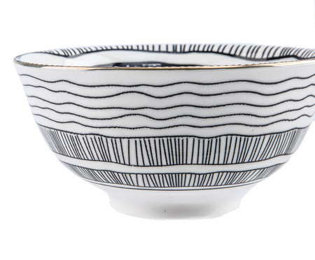 Bowl em Porcelana Thássia - Branco e Preto | WestwingNow