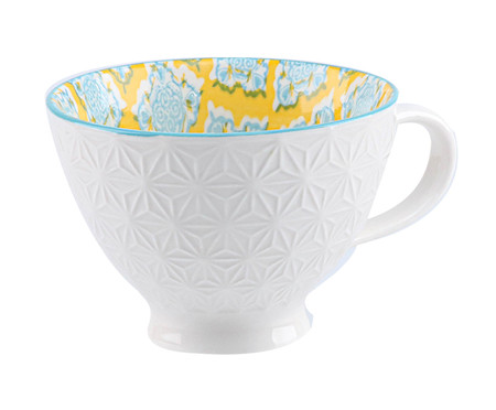 Xícara para Chá em Porcelana Bart - Amarelo e Azul | WestwingNow