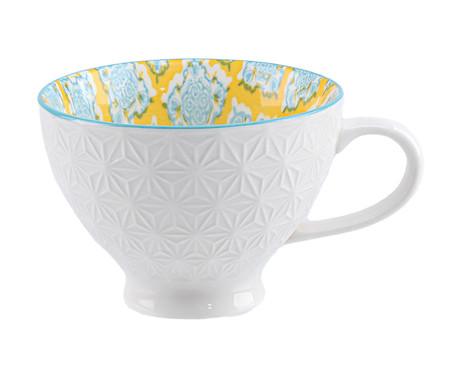 Xícara para Chá em Porcelana Bart - Amarelo e Azul | WestwingNow