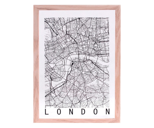 Quadro City Map London - 24x33cm, Preto | WestwingNow