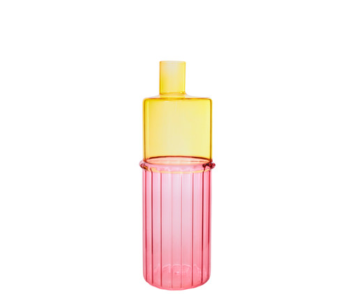 Vaso em Vidro Bicolor Annya II - Amarelo e Rosa, Amarelo | WestwingNow