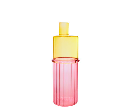 Vaso em Vidro Bicolor Annya II - Amarelo e Rosa | WestwingNow