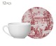 Jogo de Xícarass para Chá em Cerâmica Marselha - 06 Pessoas, Vermelho | WestwingNow