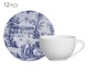 Jogo de Xícarass para Chá em Cerâmica Marselha - 06 Pessoas, Azul | WestwingNow