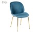 Jogo de Cadeiras em Veludo Mayate - Azul, Azul | WestwingNow