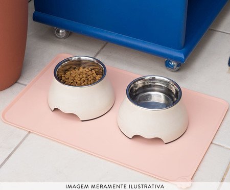 Comedouro em Inox Elevado - Branco | Westwing