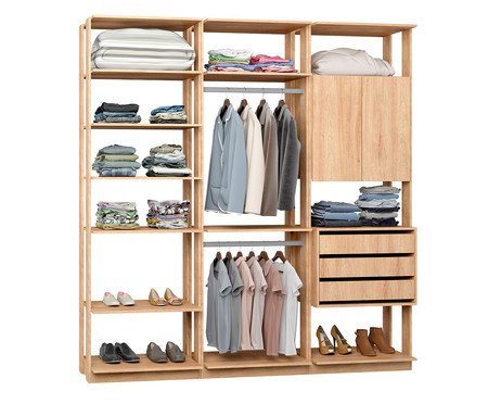 Guarda-Roupa Closet Lina Max - Carvalho | WestwingNow