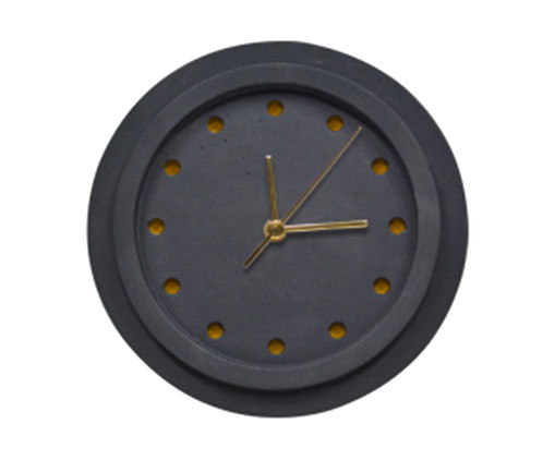 Relógio de Parede em Cimento Ray - Preto, Preto | WestwingNow