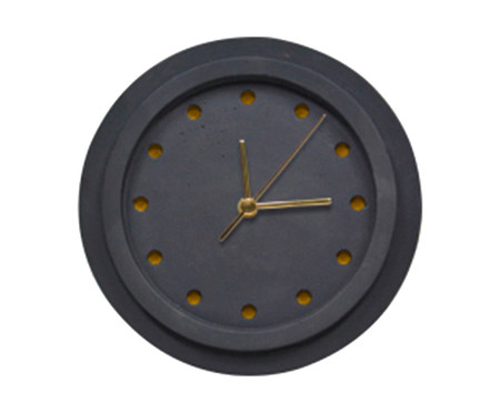 Relógio de Parede em Cimento Ray - Preto | WestwingNow