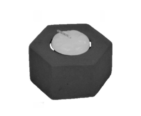 Porta-Vela em Cimento Hexagonal - Preto