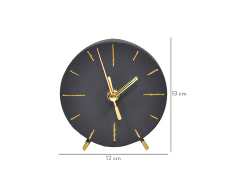 Relógio de Mesa em Cimento Bob - Preto | WestwingNow