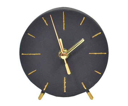Relógio de Mesa em Cimento Bob - Preto | WestwingNow