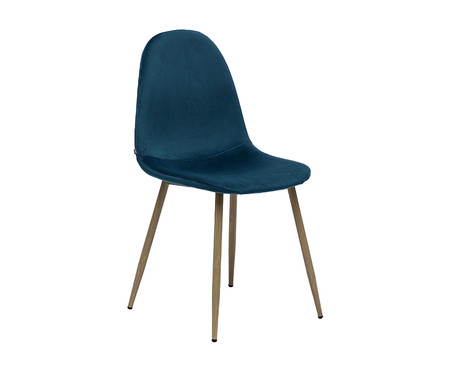 Cadeira em Veludo Hannah - Azul | WestwingNow