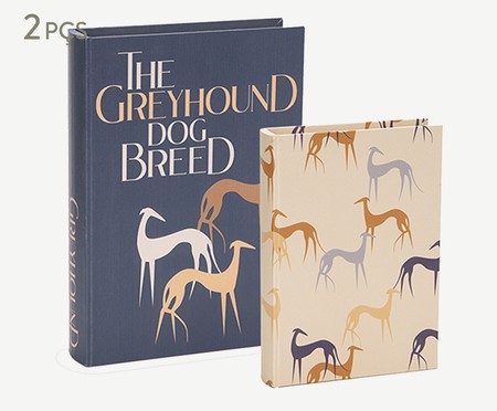 Jogo de Book Box The Greyhound Dog Breed | WestwingNow