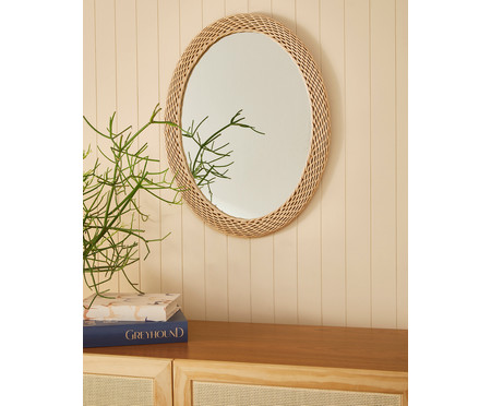 Espelho de Parede em Fibra Natural Ale - 66x51 cm | WestwingNow