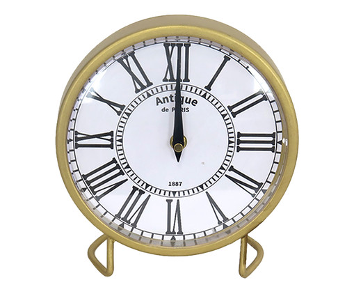 Relógio de Mesa em Metal Kayla - Dourado, Dourado e Branco | WestwingNow