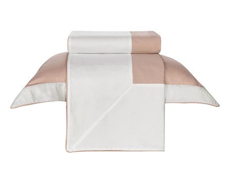 Jogo de Duvet Acetinado Savona Rosa e Branco 200 Fios