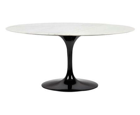 Mesa Saarinen Oval Espirito Santo Base Preta | Westwing