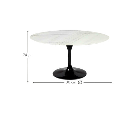 Mesa Saarinen Oval Espirito Santo Base Preta | WestwingNow