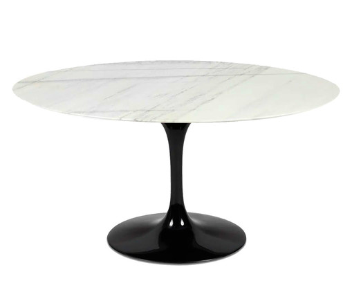 Mesa Saarinen Oval Espirito Santo Base Preta, Preto | WestwingNow