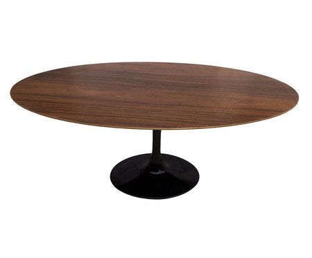 Mesa Saarinen Oval Imbuia Base Preta | Westwing