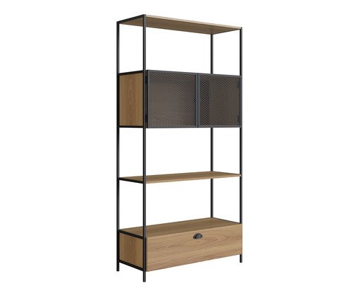 Estante York 2 Portas - Hanover e Preto, Hanover | WestwingNow