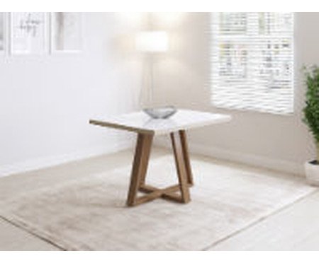 Mesa de Jantar Retangular Mara - Off White e Natural | WestwingNow
