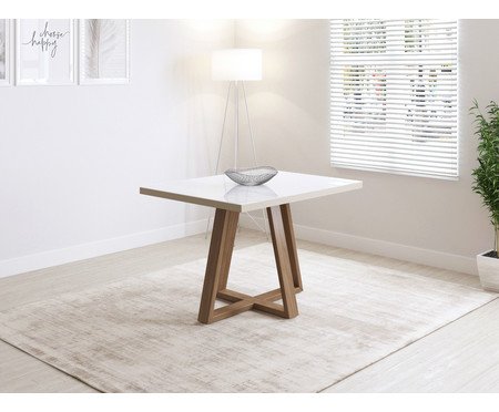 Mesa de Jantar Retangular Mara - Off White e Natural | WestwingNow