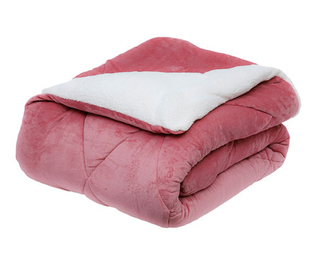 Edredom Plush Sherpa Liso - Pink Tea