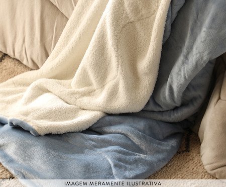 Edredom Plush Sherpa Liso - Névoa | WestwingNow