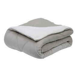 Edredom Plush Sherpa Liso - Grão