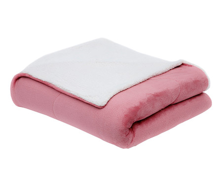 Cobertor Plush Sherpa - Pink Tea