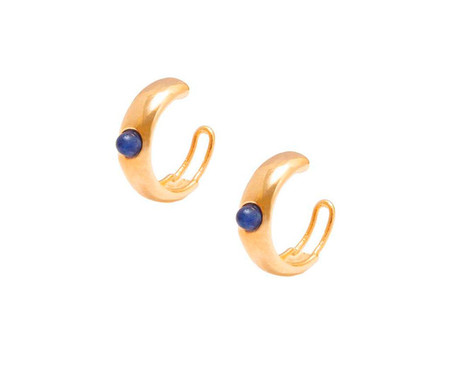 Conjunto Lenço Olho Grego e Piercing para Orelha Banho Ouro 18k - Azul | WestwingNow