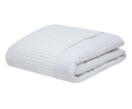 Duvet Dupla Face Grid Loom Açafrão com Grafite - 100% Algodão