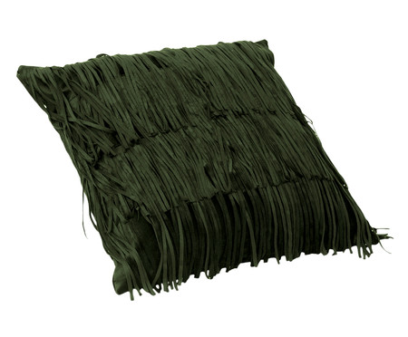 Almofada em Veludo com Franjas Breeze Verde Musgo - 50X50cm | WestwingNow